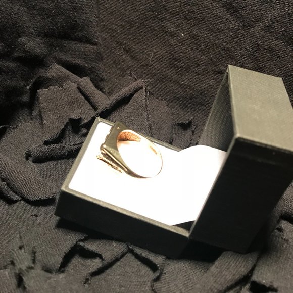 9K Euro Yellow Gold Men's Ring Wide Top in Box - Picture 5 of 6